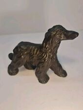 Vintage Heavy Black Resin Dog Figure - Afghan Hound ~ 5.5 x 15 x 12.3 cm, ~ 445g picture