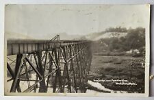 RPPC Wellston MI Michigan High Bridge over Manistee River 1952 Postcard A1 picture