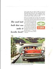 1957 Print Ad Chevrolet  Body by Fisher  Illustration The Road isn't built picture