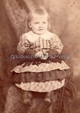 Cabinet Card Photo Sweet LIttle Victorian Girl w Plaid Dress Chicago picture
