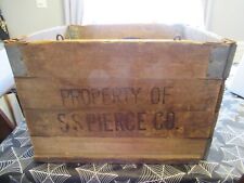 c. 1800-1900’s S.S. Pierce Co Boston Antique Vintage Wood Crate Folding picture
