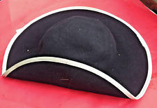 Reproduction American Revolution round hat with white trim. Used condition picture