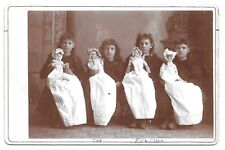GREAT, Girls With Long Dressed Dolls, Antique Cabinet Card Photo picture