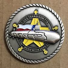 USS TEXAS SSN-775 CHALLENGE COIN - NUCLEAR-POWERED FAST ATTACK SUBMARINE picture