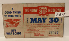 1945 PITTSBURGH RAILWAYS COMPANY RARE TROLLEY PASS WITH BUY WAR BONDS AD MESSAGE picture