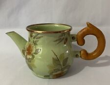 MacKenzie Childs Camp MacKenzie CREAMER~Green w/Roses ~ Vintage ~ Made in Taiwan picture