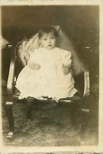 Antique 1900's Young Girl Toddler All Dressed Up Early RPPC Photograph Postcard picture