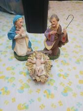 Vintage Nativity Figures Lot Mary Joseph Jesus Manger 4