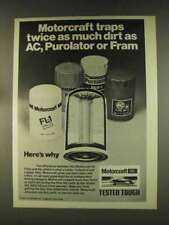 1976 Ford Motorcraft Oil Filters Ad - Traps Dirt picture