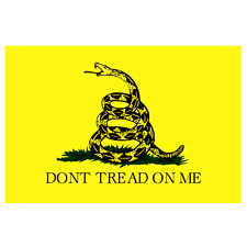 Don't Tread On Me Gadsden Flag Sticker 5x3.5 Inch Yellow Bumper Laptop Decal  picture