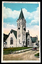 OSSINING New York Methodist Episcopal Church UNUSED Vintage Linen Old Postcard picture