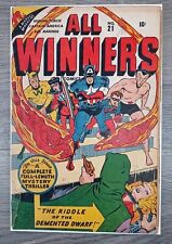 1946 ALL WINNERS Comics # 21 Timely  Scarce Last Issue All Winners Squad Bondage picture