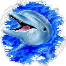 Dolphin Play Fish Sea Life Ocean Salt Water Car Bumper Vinyl Sticker Decal 4.6