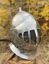 Medieval Heavy Armet Helmet With Chain Faceplate Mask Combat Ready Helmet picture
