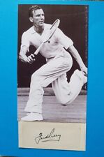 Fred Perry 1930's Tennis Legend signed page with photo.  With AFTAL COA picture