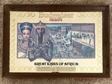 VTG 1980s Budweiser Beer Great Kings Of Africa Framed Mirror Pharaoh Akhenaton  picture