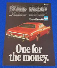 1973 PLYMOUTH DUSTER 340 ORIGINAL COLOR PRINT AD  CRYSLER LOT-RED picture