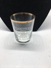 Rare Pre Prohibition Newville Whiskey Shot Glass CB Wagner Carlisle PA Gold Trim picture