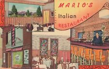 Mario's Italian Restaurant Chicago Illinois IL Bar Linen 1958 Postcard picture