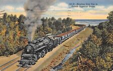 Train Hauling Iron Ore to Duluth-Superior Docks 1945 Linen Postcard picture