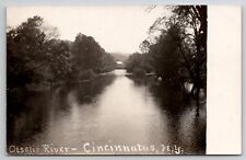 RPPC Cincinnatus NY Otselic River New York Postcard H23 picture