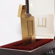 Dunhill Rollagas Lighter Gold Barley Pattern-Ultrasonically cleaned_Working picture