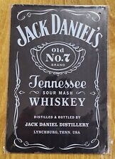Jack Daniels Whiskey Bottle Label Tin Sign Old No 7 #7 Metal Art Tennessee Retro picture