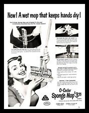 1951 O-Cedar Sponge Mop Vintage PRINT AD Housewife Kitchen Cleaning 1950s picture