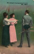 Vintage Postcard 1910's Mr. Man & Women We delight in proposing to you picture