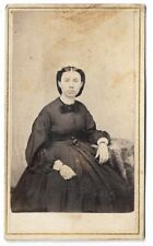 CDV Photo unidentified Woman Seated with applied Civil War tax stamp on reverse picture