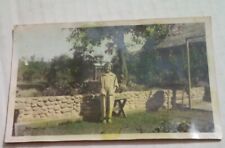 Vintage Photo Woman In The Backyard In Color 1930 Yellow picture