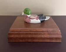 Vtg 1982 Price Products Mallard Duck Wooden Card Deck Holder With Sealed Cards picture