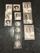 Vintage 1890 - 1900’s Photo booth strip photos, Sisters Mom & Dad picture