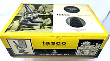 Tasco #981 5 Sophomore 600 XM Microscope in Wood Box Vintage picture