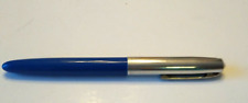 Wearever USA Chrome Blue Fountain Pen Stainless Nib 1960s picture