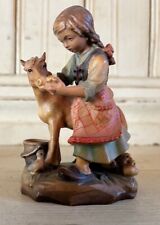 OBERAMMERGAU Girl with Horse Wood Sculpture picture