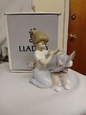Lladro An Elegant Touch Girl and Puppy Dog with Hat Gloss Finish Figurine 6862 picture