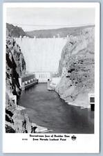 RPPC DOWNSTREAM FACE OF BOULDER DAM FROM NEVADA LOOKOUT POINT VINTAGE POSTCARD picture