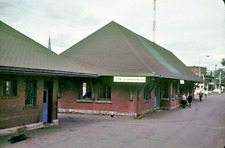 station @ DRUMMONDVILLE, QUEBEC_SEPT `1970_ORIGINAL TRAIN SLIDE picture