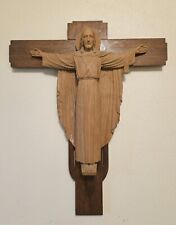 Vintage Wood Carved Christ the King Wall Hanging 19.5