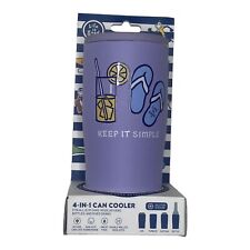 Life is Good 4-in-1 Can Cooler Orchid Flip Flops Drink 12oz Cold for 12 hrs New picture