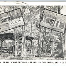 c1960s Columbia, MO Wagon Trail Campground Camp Tent Postcard Hwy 70 & 63 Rd A88 picture