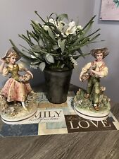Farm girl and boy statues from Italy beautiful condition picture
