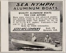 1955 Print Ad Sea Nymph Aluminum Boats Aero Mfg. Syracuse,Indiana picture