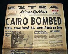 SUEZ CANAL CRISIS 2nd Arab-Israeli War JEWS Allies Attack Egypt 1956 Newspaper picture