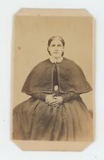 Antique CDV Circa 1870s Lovely Woman Sitting in Dress Wearing Cape Over Shoulder picture