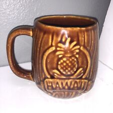 Aloha 1982 Vintage Hawaii Brown Mug Coffee Pineapple Pacific Mercantile Souvenir picture