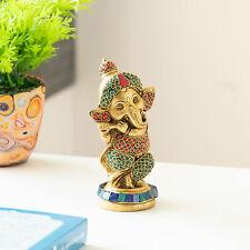 Indian Traditional Antique Brass Ganesha Showpiece For Home Decoration picture