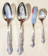 antique 1847 ROGERS HERITAGE SILVERPLATE FLATWARE 4pc SERVING SPOON,JELLY,KNIFE picture