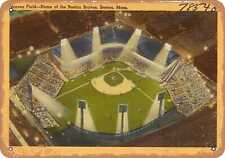 Metal Sign - Massachusetts Postcard - Braves Field -- Home of the Boston Braves picture